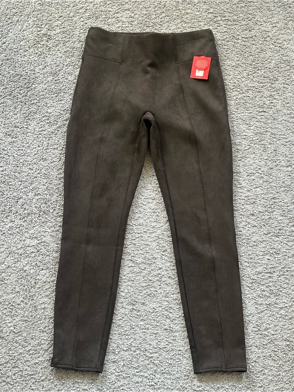 NWT Spanx Faux Suede Stretch Leggings in Dark Brown